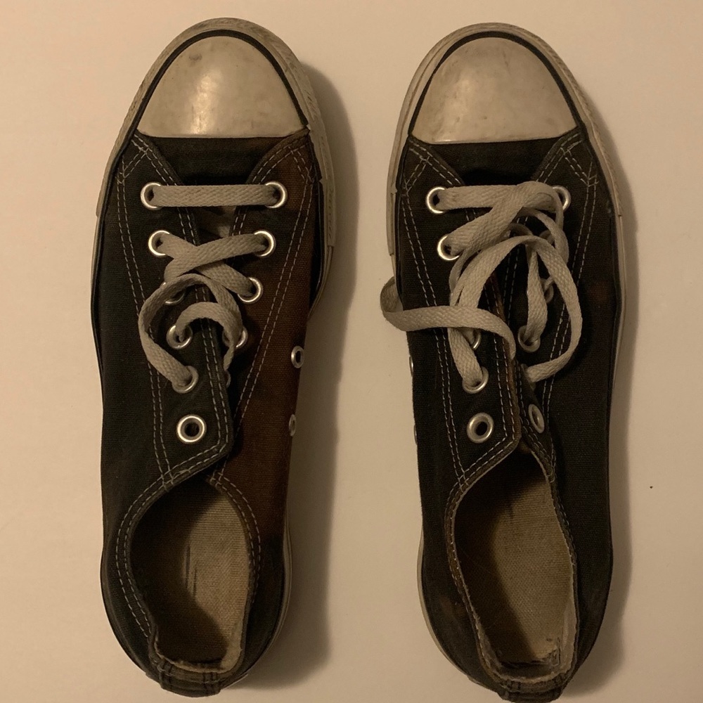 Distressed black converse